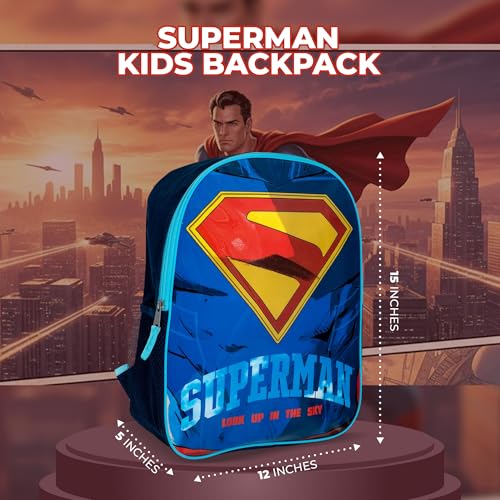 AI ACCESSORY INNOVATIONS Superman Backpack, 15" Superhero School Bag for Boys, Blue - color: Superman