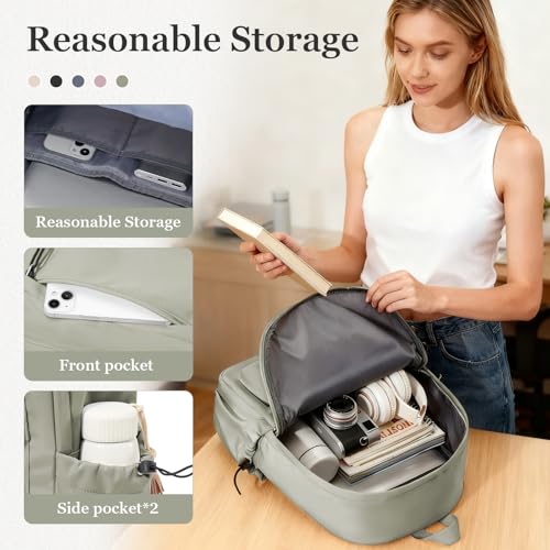Lightweight Basic Backpack For High School,College Bookbag For Womens,Travel Laptop Backpacks For Teen Girls,School Bag Casual Daypack(Green) - color: A3-gree