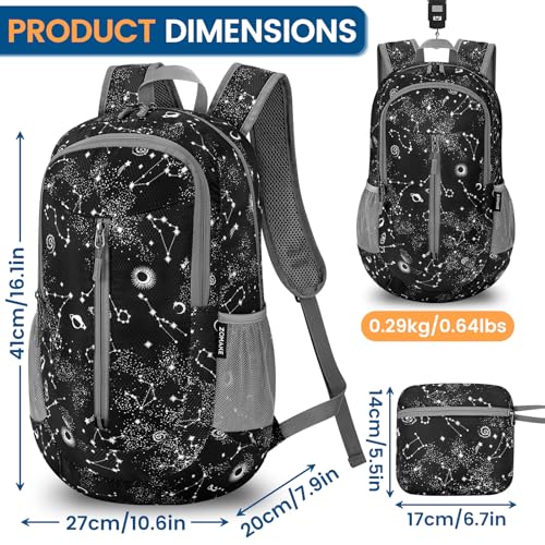 ZOMAKE Ultra Lightweight Packable Backpack 25L, Foldable Hiking Backpacks Water Resistant Small Folding Daypack for Travel(Star Print) - color: Star Print