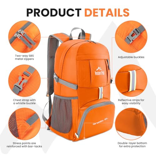 Venture Pal 35L Ultralight Lightweight Packable Foldable Travel Camping Hiking Outdoor Sports Backpack Daypack