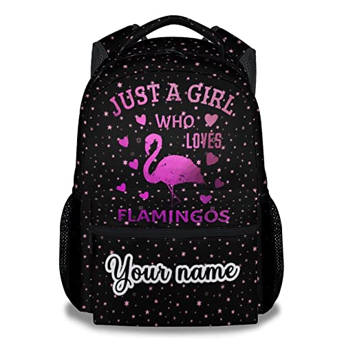 Personalized Flamingo Backpack for School - 16 Inch Pink Backpacks for Girls, Women - Cute Lightweight Bookbag for Elementary - color: Color-4-1