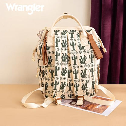 Montana West Wrangler Diaper Bag Backpack Aztec Callie Bag Travel Backpack Purses Western Multi-Function Baby Bags for Mom - color: Cacti