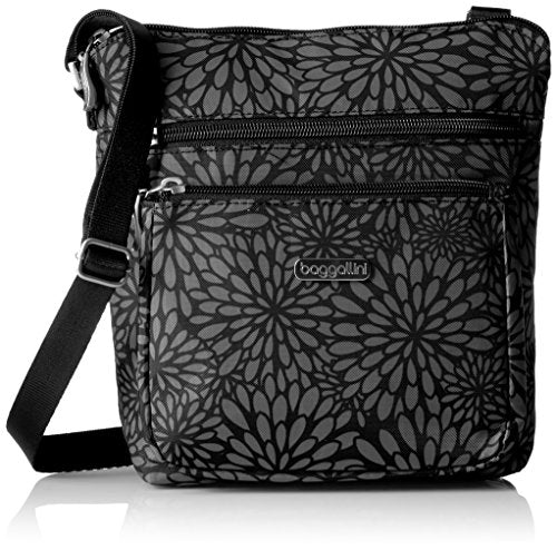 Baggallini Pocket Crossbody Bags for Women 8x8 Small Lightweight Durable Water-resistant Travel Purse W/Rfid - color: Midnight Floral