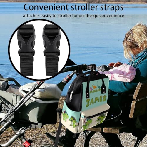 Dinosaur Diaper Bag Backpack for Baby Boys Personalized Baby Boys Diaper Backpack Large Nappy Backpack for Mom Dad Dino Mommy Bag - color: Color 9