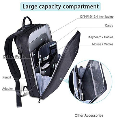 Smatree 15.6 -16 inch Waterproof Man Tech Backpack for MacBook Pro M4 2024 /M3 2023/M2 A2991 A2780 A2485,ROG Zephyrus G15/Zephyrus Duo 15 SE, IdeaPad Gaming 3,ASUS TUF F15/A15 Hard Travel Carrying Bag - color: Black