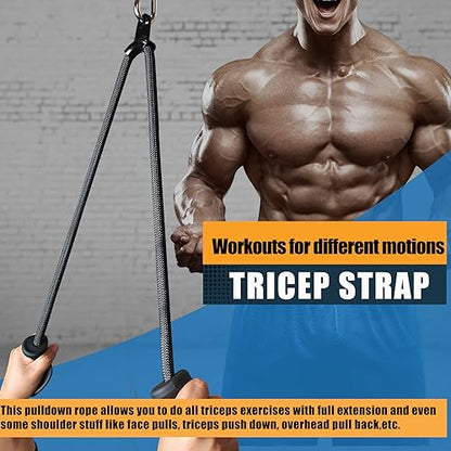 BLUSLM Ergonomic Tricep Rope Pulldown Attachments, Upgraded 27 32 40 & 47 Inch Extra Long Triceps Rope Cable Attachments for Gym, LAT Pull Down Bar for Cable Machine, Tricep Workout Cable Attachments - color: HAND ROPE-06