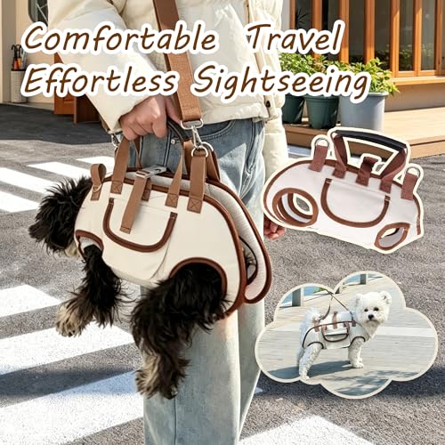YAODHAOD Hands Free Dog Backpack Carrier for Small Dogs, Breathable Pet Carrier with Adjustable Straps,Portable Shoulder Carrier Sling Backpack for Hiking, Camping, Walking, Cycling (Brown, M) - color: Brown