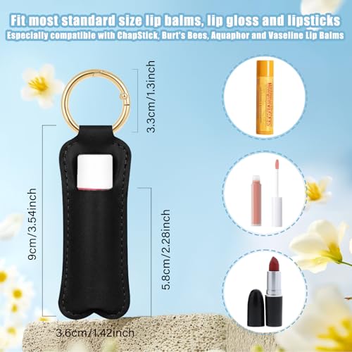 WK IEASON Lip Balm Holder for Chapstick Lipstick Sleeve Keychain,Small Christmas Gifts Stocking Stuffers for Teen Girls Women - color: 3 Pcs-set a