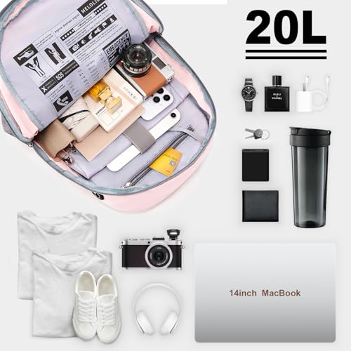Hiking Backpack for Women Men 20l with Removable Phone Pocket Lightweight Small Travel Backpack Hiking Daypack for Women Men - color: Pink