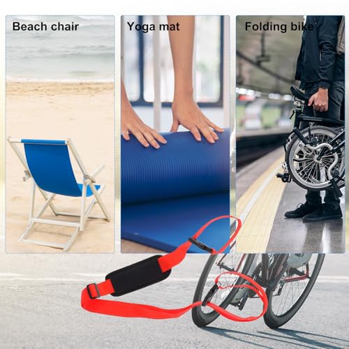 PATIKIL Carrying Beach Chair Straps, Adjustable Fabric Straps for Folding Chair, Red - color: Red