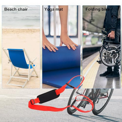 PATIKIL Carrying Beach Chair Straps, Adjustable Fabric Straps for Folding Chair, Red - color: Red