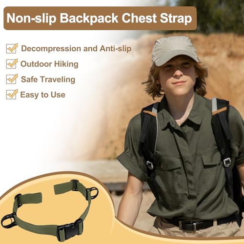 Outdoor Adjustable Sternum Strap for Backpack, Camping Hiking Backpack Straps With Quick Release Buckle (MilitaryGreen, 1pcs) - color: Militarygreen 1pcs