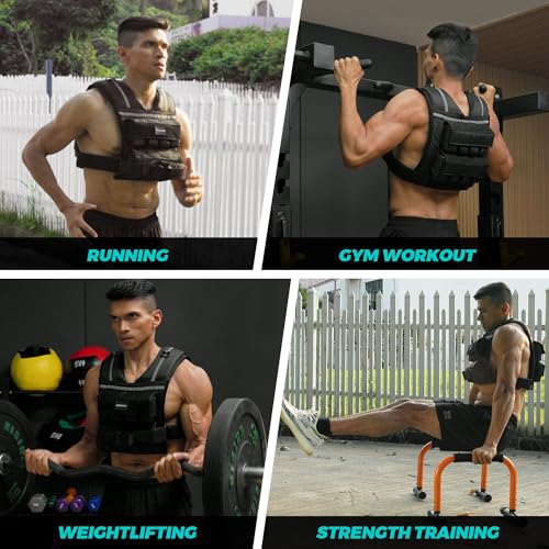 35lb/45lb Weighted Vest Men , Adjustable Rucking Vests for Walking with Reflective Stripe, 1.2" Ultra Thick Shoulder Padding Strength Training Workout Vest for Running GYM Home, Detachable Iron Weights - size: 2-35 LBS