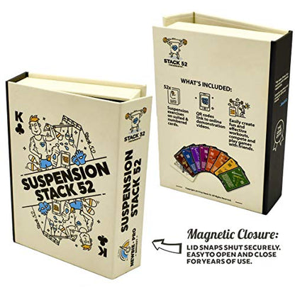 Stack 52 Suspension Exercise Cards. Compatible with All Suspension Trainers. Suspended Bodyweight Resistance Workout Game. Video Instructions Included. Fun Home Fitness Program. (New Deck) - color: 55 Card Base Deck
