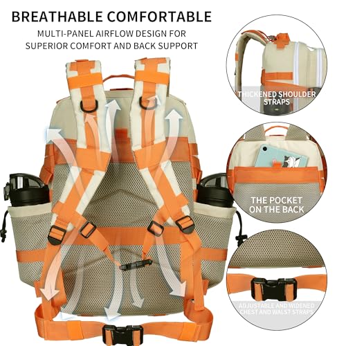 Military Tactical Backpack 45L/25L 3 Day Assault Pack Molle Daypack Hiking Backpack for Men and Women (Beige-Yellow, 45L) - color: Beige-yellow, size: 45L