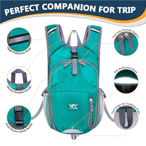 15L Foldable Hiking Backpack,Lightweight Packable Waterproof Machine Washable Daypack with Chest Strap,Small Folding Pack for Travel/Walking for Men&Women-0.52LB Green - color: Green