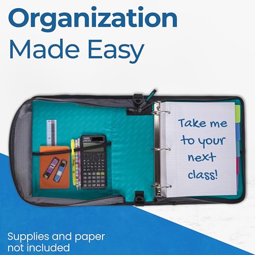 Case-it School Zipper Binder | 2" O-Rings | 350-Sheet | LT-007 Spearmint - color: Spearmint, size: 1 Pack