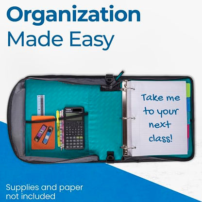 Case-it School Zipper Binder | 2" O-Rings | 350-Sheet | LT-007 Spearmint - color: Spearmint, size: 1 Pack