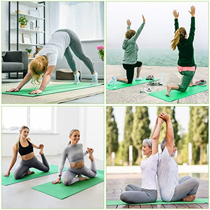3 mm Thick Yoga Mat Bulk, Non Slip Exercise Workout Fitness Pad for Women Men, Gym Home Yoga Pilates, Easy to Clean, Sturdy PVC - color: Green