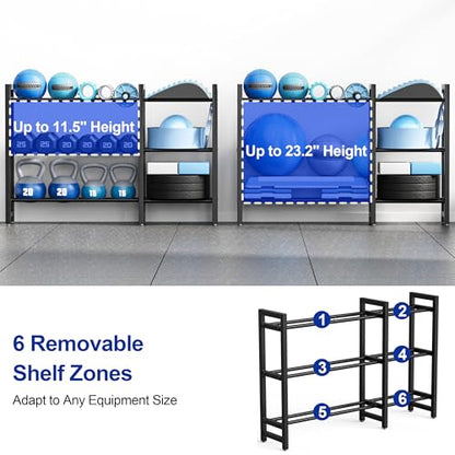 Dumbbell Rack 3-Tier 50 IN Length Adjustable Weight Rack For Home Gym Dumbbells Kettlebell (Rack Only)