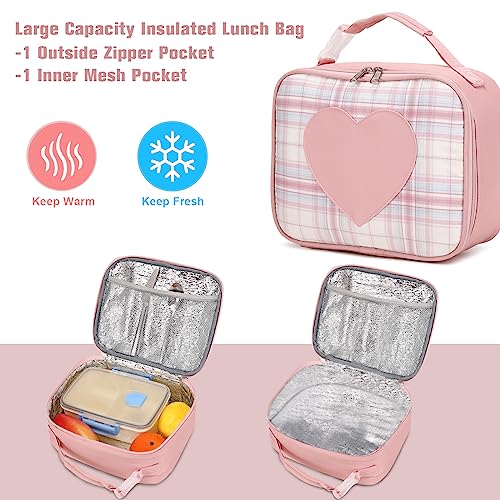 ACESAK Backpack for Girls - Bookbag Backpacks Schoolbag for Girls Kids Teen Women Casual Travel Daypacks - School Bag Elementary Middle School College Cute Backpack with Lunch Box (Pink) - color: Pink