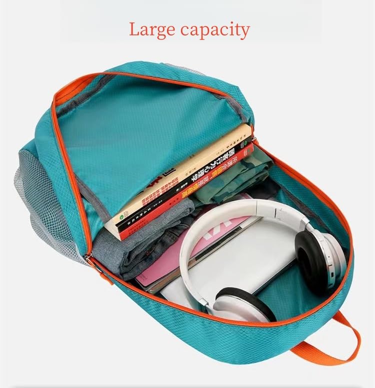 Travel lightweight foldable backpack hiking backpack splash proof compact travel backpack day pack (sky blue), middle - color: Sky Blue