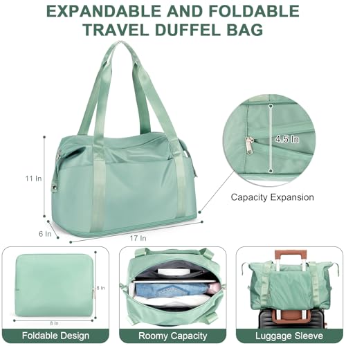 RDTGO Travel Backpack For Women,Personal Item Travel Bag Fits 17" Laptop,Flight Approved Carry-On Backpack, Hiking Backpack,Waterproof Outdoor College Casual Daypack (Green) - color: Green