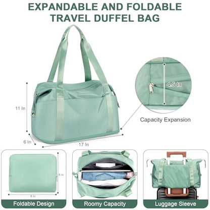 RDTGO Travel Backpack For Women,Personal Item Travel Bag Fits 17" Laptop,Flight Approved Carry-On Backpack, Hiking Backpack,Waterproof Outdoor College Casual Daypack (Green) - color: Green