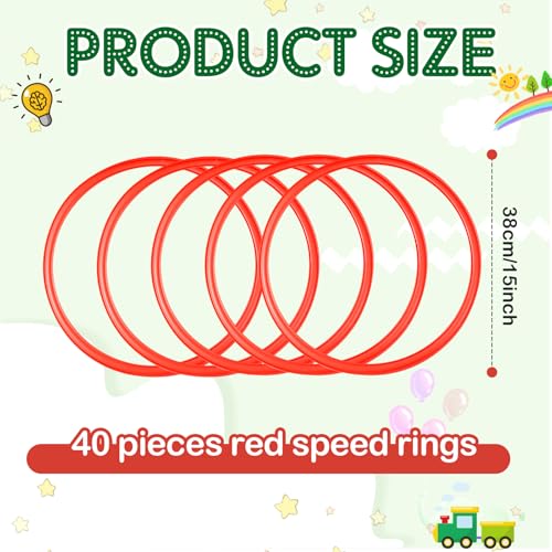 Deekin Agility Rings Speed and Agility Training Rings Exercise Speed Circle Jumping Hoops for Training Toss Equipment - color: Red, size: 15 Inch