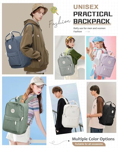 BJLFS White School Backpack for Girls Boys,Waterproof Bookbag for Women Men, College Student School Bag, Lightweight Travel Rucksack Casual Daypack,Laptop Backpacks - color: Standard White