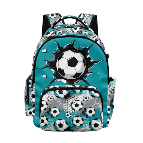 Suobstales 3D Soccer Paint Splatter Print Backpack for Girls Boys Portable Shoulder Bag School Student Bookbag Lightweight Backpack Daypack Satchel with Adjustable Straps for Outdoor Travel - color: 3d Soccer Paint Splatter
