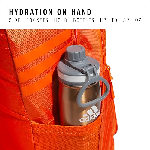 adidas Stadium 4 Soccer Backpack – Team Sports Bag with Ball Pocket, 36L - color: Orange