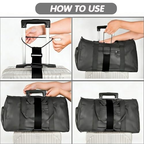 2Pcs Multi Use Strong Luggage Connector Straps for Suitcases - color: Black