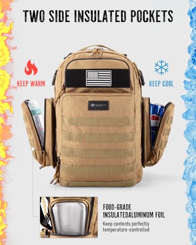 Dinictis Dad Diaper Bag, Mens Diaper Bag Backpack with Diaper Changing Mat, Military Diaper Backpack with Molle Webbing, Waterproof Pouch, Baby Wipes pocket, Insulated Bottle Pockets- Jungle Brown - color: Jungle Brown