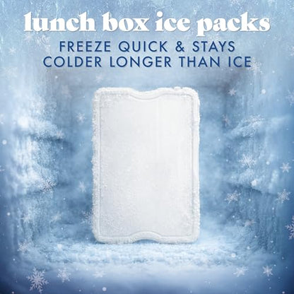 Cool Coolers by Fit & Fresh 4 Pack XL Slim Ice Packs, Quick Freeze Space Saving Reusable Ice Packs for Lunch Boxes or Coolers - color: Multi Pastel (4 Pack)