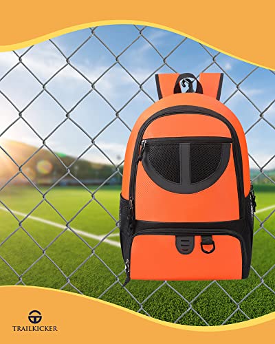 Basketball Bag Backpack for Men Women with Ball & Shoes Compartment 30L Capacity Lightweight Breathable Boys Girls Soccer Ball Bag Backpack Fit Volleyball Football Sports Travel School Gym - color: TK8Orange