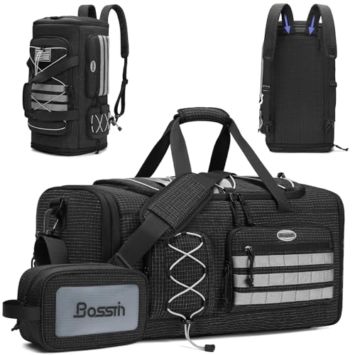 BOSSTIN Gym Bag for Men & Women, 45L-50L Expandable Sports Duffle Bag - color: Black Checkered