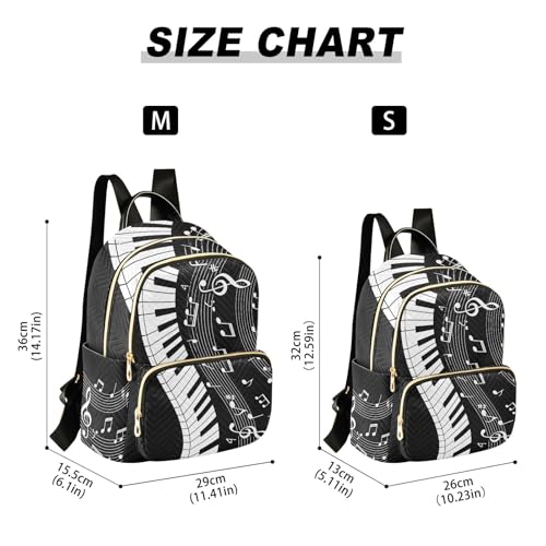 ALAZA Mini Backpack Purse for Women Lightweight Girls Small Size Music Note Piano School Teens College Traveling - color: Music Note Piano, size: Small