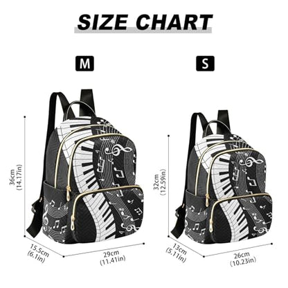 ALAZA Mini Backpack Purse for Women Lightweight Girls Small Size Music Note Piano School Teens College Traveling - color: Music Note Piano, size: Small
