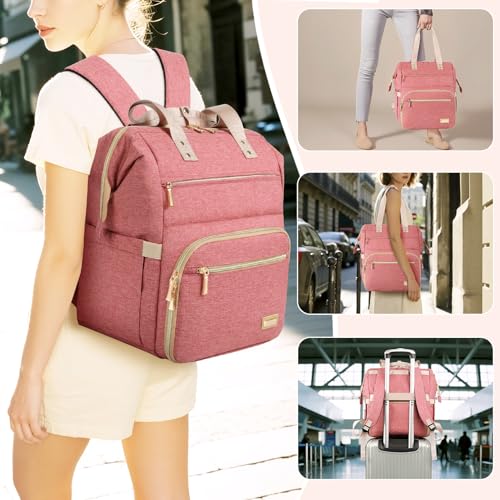 LTINVECK Nail Polish Organizer Case Backpack Holds 70 Bottles (15ml/0.5fl.oz)& Nail Lamp, 2 Layers Detachable Nail Kit Storage Case, Large Travel Nail Supplies Shoulder Bag for Manicure Tools (Pink) - color: Pink