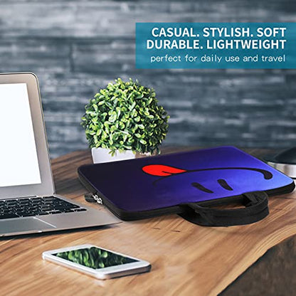 icolor Smile 14 15 15.4 15.6 inch Laptop Handle bag Computer Protect Case Pouch Holder Notebook Sleeve Neoprene Cover Soft Carring Travel Case for Dell Lenovo Toshiba HP Chromebook ASUS Acer ICB-05 - color: Blue Smile