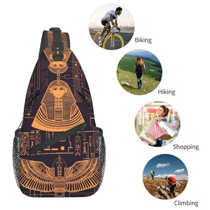 Ancient Egyptian Civilization Outdoor Crossbody Shoulder Bag For Unisex Young Adult Hiking Bicycling - color: 14