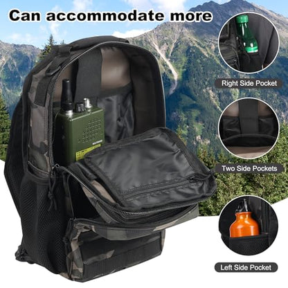 Rover Sling Pack Tactical Shoulder Sling Bag Backpack with Bottle Holder Crossbody Chest Bag, Black Camo - color: Black Camo