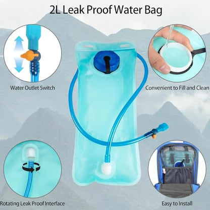WOLT Hydration Backpack 18L Hiking Water Backpack with 2L Water Bladder for Men Women, Hydration Pack for Running Cycling Biking and Climbing - color: Blue