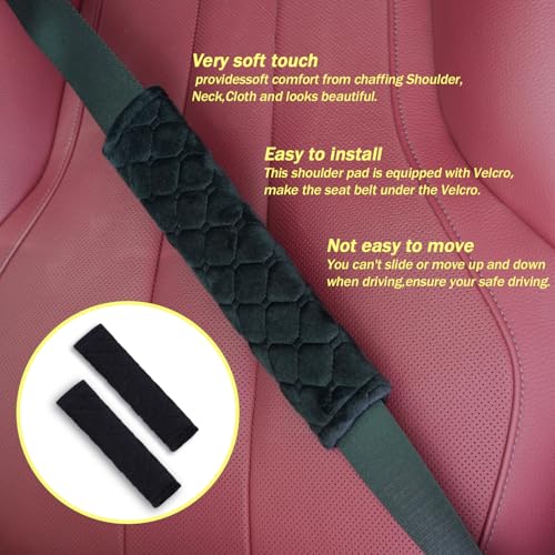 WJS 2 Pack Soft Auto Seat Belt Cover Seatbelt Shoulder Pad for a More Comfortable Driving Compatible with All Cars and Backpack (Gray) - color: Gray