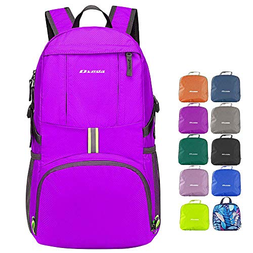 35L Lightweight Packable Backpack Waterproof Durable Hiking Travel Backpack Daypack - color: Purple