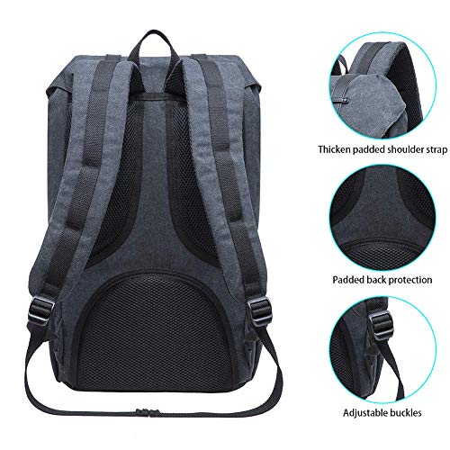 KAUKKO Laptop Outdoor Backpack Traveling Daypack Hiking Rucksack Large Capacity Bag Fits 15.6" (E5-1BG-NEW) - color: 5-1-blackgrey-new