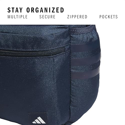adidas Classic 3-Stripe Backpack for Laptop, School and Travel, 28L - color: Collegiate Navy/White/Black
