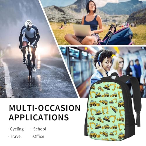 Breathable Outdoor Daypack Cartoon Construction Truck Excavator, Durable Anti Theft Travel Backpack Adjustable Strap Shoulder Bag for Hiking Camping City Walking - color: Design (877)