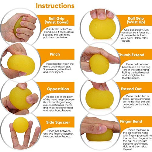 3-pack Stress Relief Balls. Hand Exercise Balls. Hand Therapy Balls. Hand Grip Balls Hand Squeeze Balls Kits for Physical Rehabilitation & Grip Strengthene